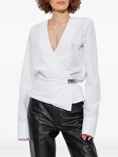 Attico Wrap-design Blouse In White