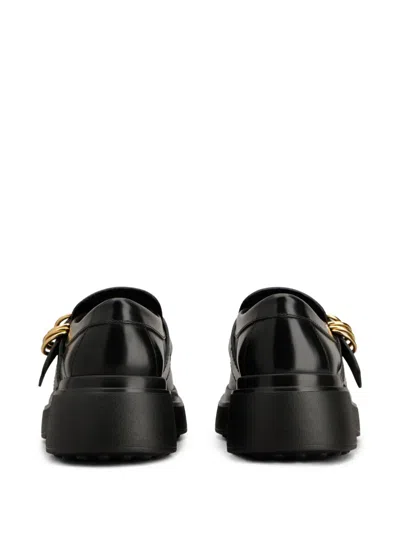 Tod's Leather Loafers In Black