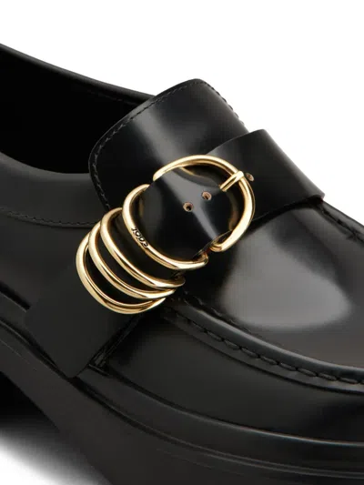 Tod's Leather Loafers In Black