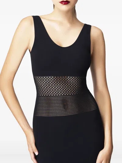 Wolford Mosaic Net Dress In Black