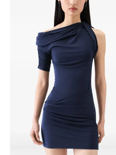 Jacquemus One-shoulder Mini Dress In Blue