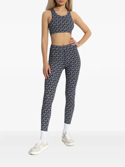 Michael Michael Kors Monogram-pattern Leggings In Black