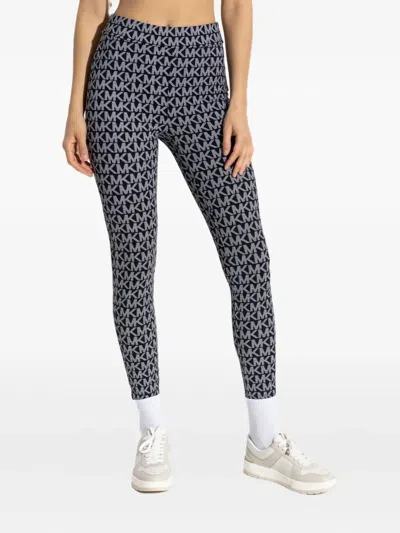 Michael Michael Kors Monogram-pattern Leggings In Black