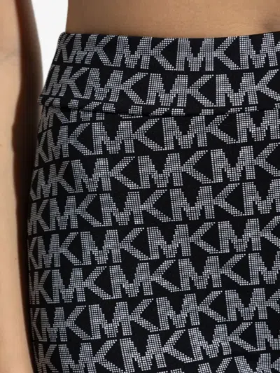 Michael Michael Kors Monogram-pattern Leggings In Black