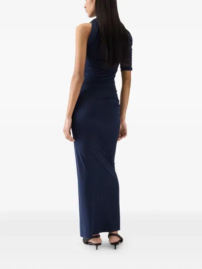 Jacquemus Draped One-shoulder Dress In Blue