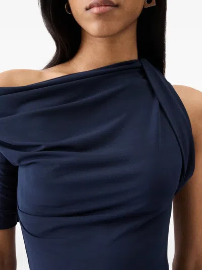 Jacquemus Draped One-shoulder Dress In Blue