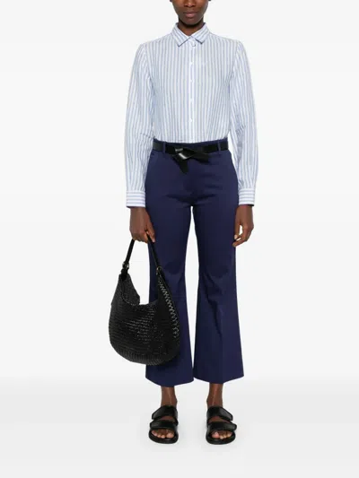 Weekend Max Mara Bosso Flared Ankle Pants In Blue