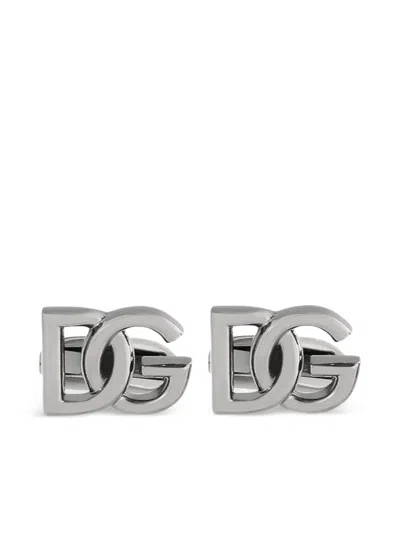 Dolce & Gabbana Cufflinks With Dg Logo In Metallic
