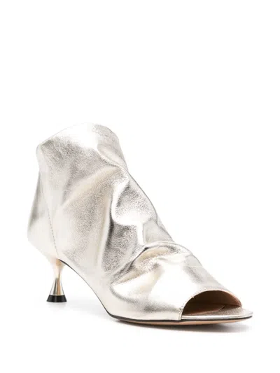 Marc Ellis 35mm Leather Ankle Boots In Neutral