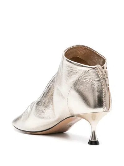 Marc Ellis 35mm Leather Ankle Boots In Neutral