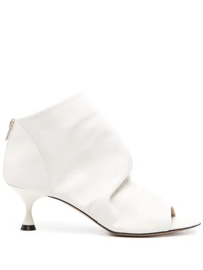 Marc Ellis 35mm Leather Ankle Boots In White