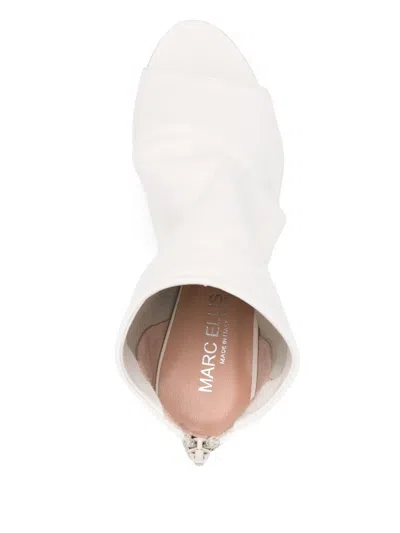 Marc Ellis 35mm Leather Ankle Boots In White