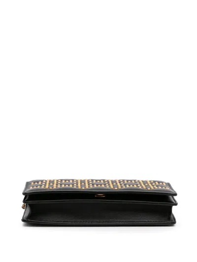 Pre-owned Dior 2017 Studded Calfskin Cannage Lady  Wallet On Chain Crossbody Bag