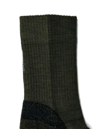 Satisfy Logo-print Tube Socks In Brown