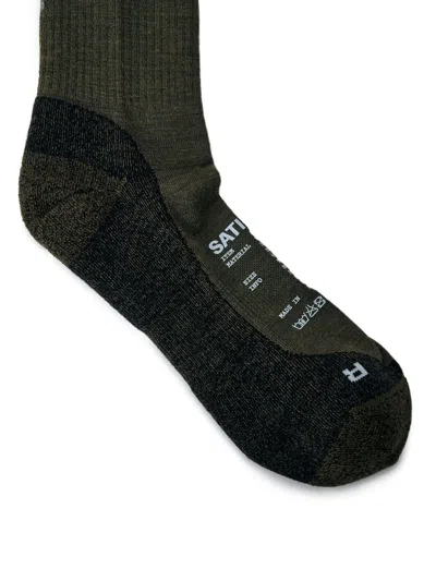Satisfy Logo-print Tube Socks In Brown
