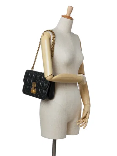Pre-owned Dior 2017 Medium Lambskin Cannage Addict Flap Shoulder Bag