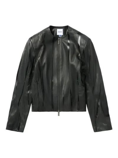 Ader Error Striped Leather Jacket