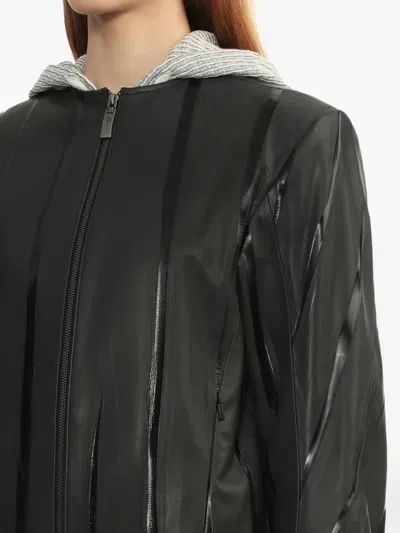 Ader Error Striped Leather Jacket