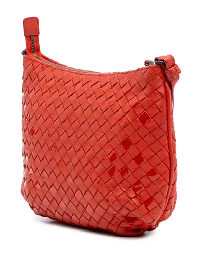 Pre-owned Bottega Veneta 2012-2024 Nappa And Patent Intrecciato Crossbody Bag