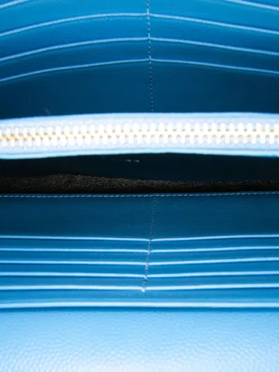 Pre-owned Saint Laurent 2015 Grain De Poudre Matelasse Chevron Monogram Chain Wallet Crossbody Bag