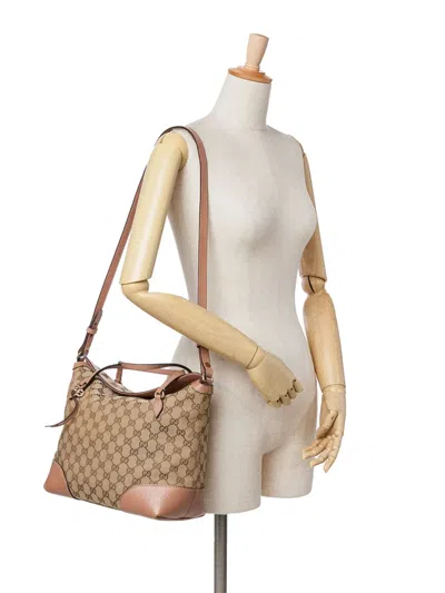 Pre-owned Gucci 2016-2024 Medium Gg Canvas Bree Satchel