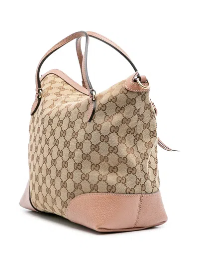 Pre-owned Gucci 2016-2024 Medium Gg Canvas Bree Satchel