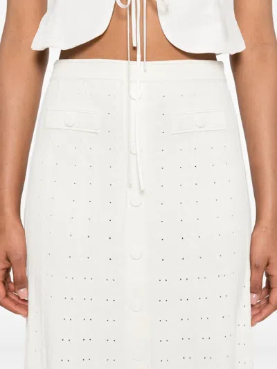 Sandro Button-front Flared Skirt In White