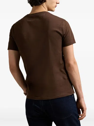 Polo Ralph Lauren Logo-embroidered T-shirt In Brown