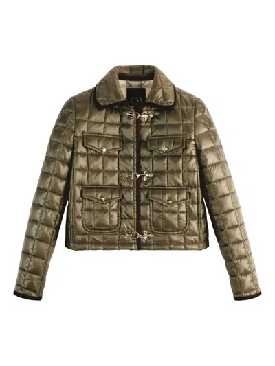 Fay Quilted Cropped Jacket In Multi