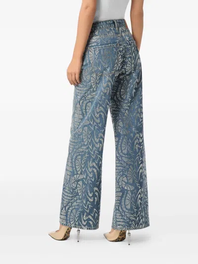 Philipp Plein Rhinestone-embellished Jeans In Blue