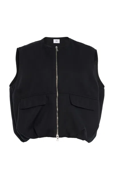 Adam Lippes Relaxed Cotton-twill Vest In Black