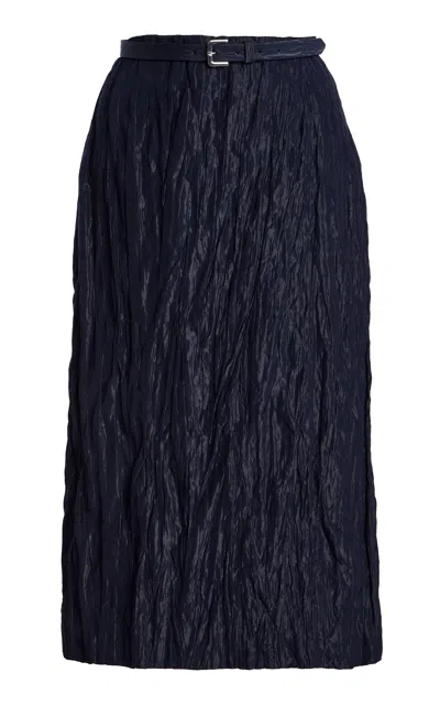 Adam Lippes Textured Pencil Midi Skirt In Black