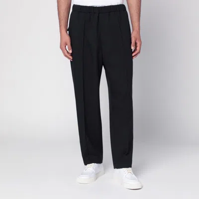 Jil Sander Midnight Blue Pants In Technical Gabardine Men In Black