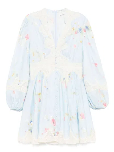 Zimmermann Lucky Lace Floral Linen Minidress