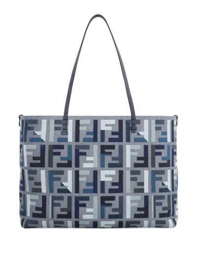 Fendi Roll Large Jacquard Ff Fabric Tote Bag