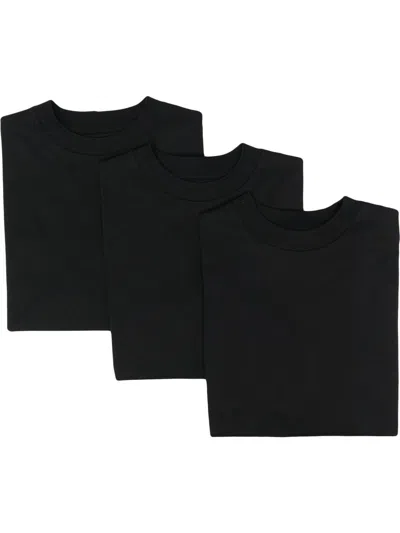 Jil Sander Confezione Da 3 T-shirt In Cotone Con Etichetta Logo In Black