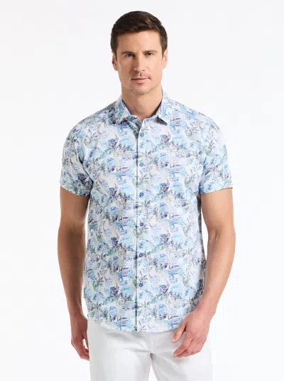 Robert Graham Monroe Short Sleeve Button Down Shirt In Blue