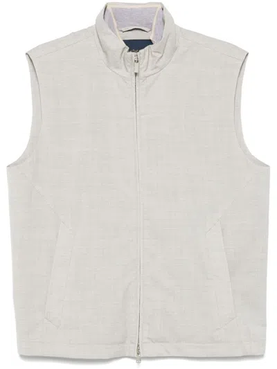 Paul & Shark Light Grey Sleeveless Jacket In White