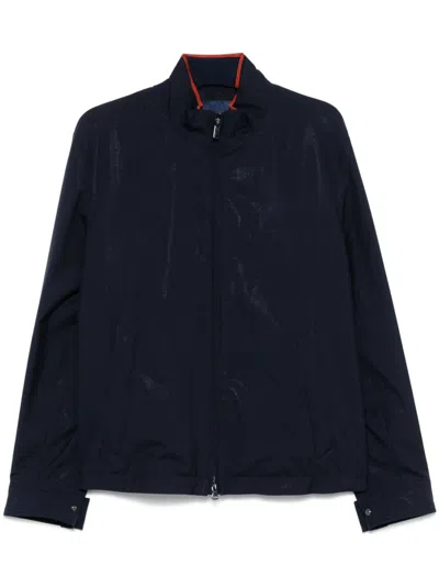 Paul & Shark Navy Blue Jacket With Two-way Zip In Black