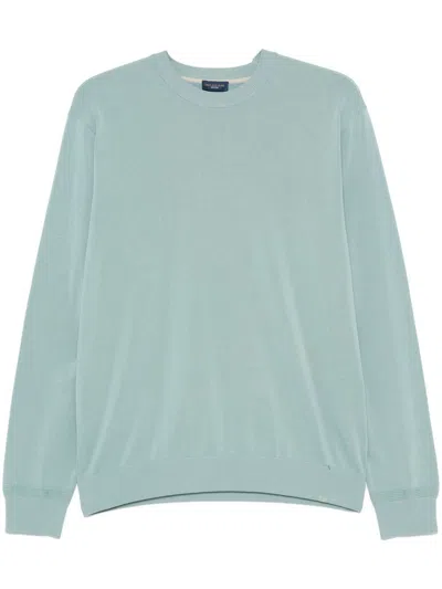 Paul & Shark Ribbed Crew Neck Sweater With Long Sleeves In Green