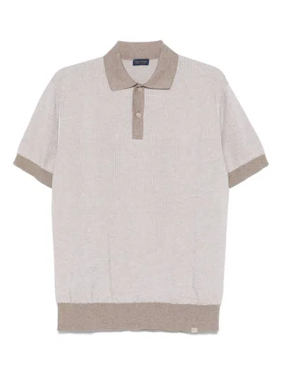 Paul & Shark Sand Beige Short Sleeve Polo With Classic Collar In Neutral