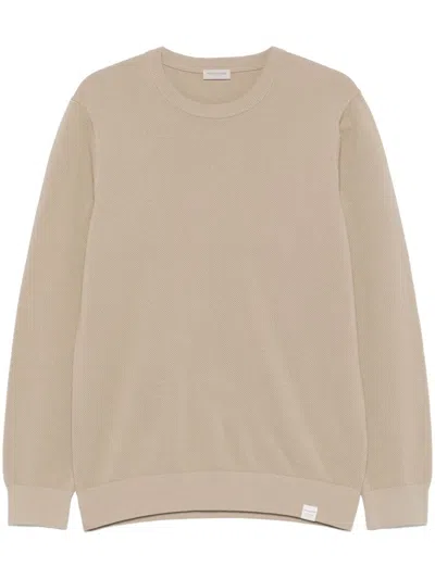 Paul & Shark Textured Crew Neck Sweater With Long Sleeves In Neutral