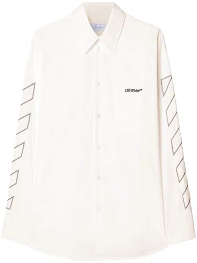 Off-white Off White Men Diag Outl Shirt Jacket In White