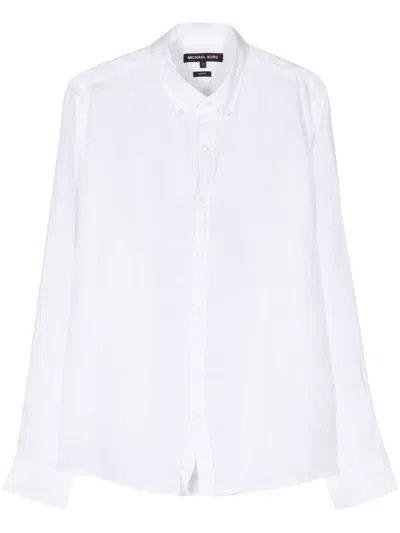 Michael Kors Tailored Button-down Shirt With Curved Hem In White