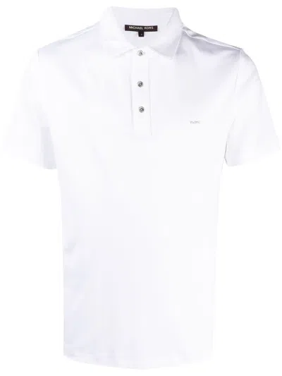 Michael Kors Collar Short Sleeve Polo Shirt In White