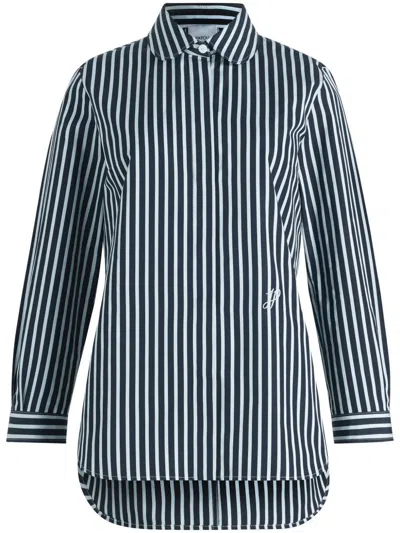 Patou Tailored Shirt In Printed Organic Cotton Poplin In White