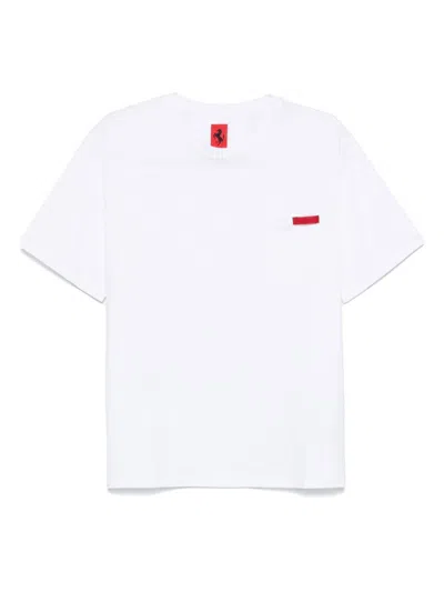 Ferrari Patch-pocket Cotton T-shirt In White