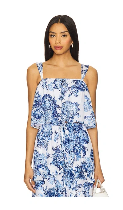 Cinq À Sept Costal Bouquet Kandra Top In Blue