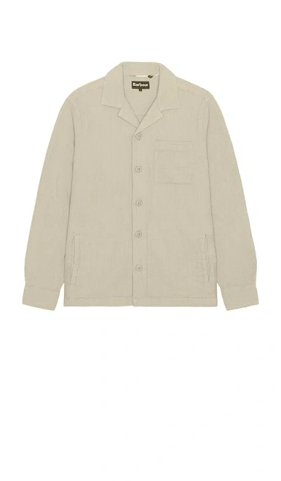 Barbour Sandwood Waffle Overshirt In Neutral