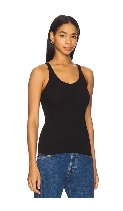 Enza Costa Military Rib Slim Tank Top In Black